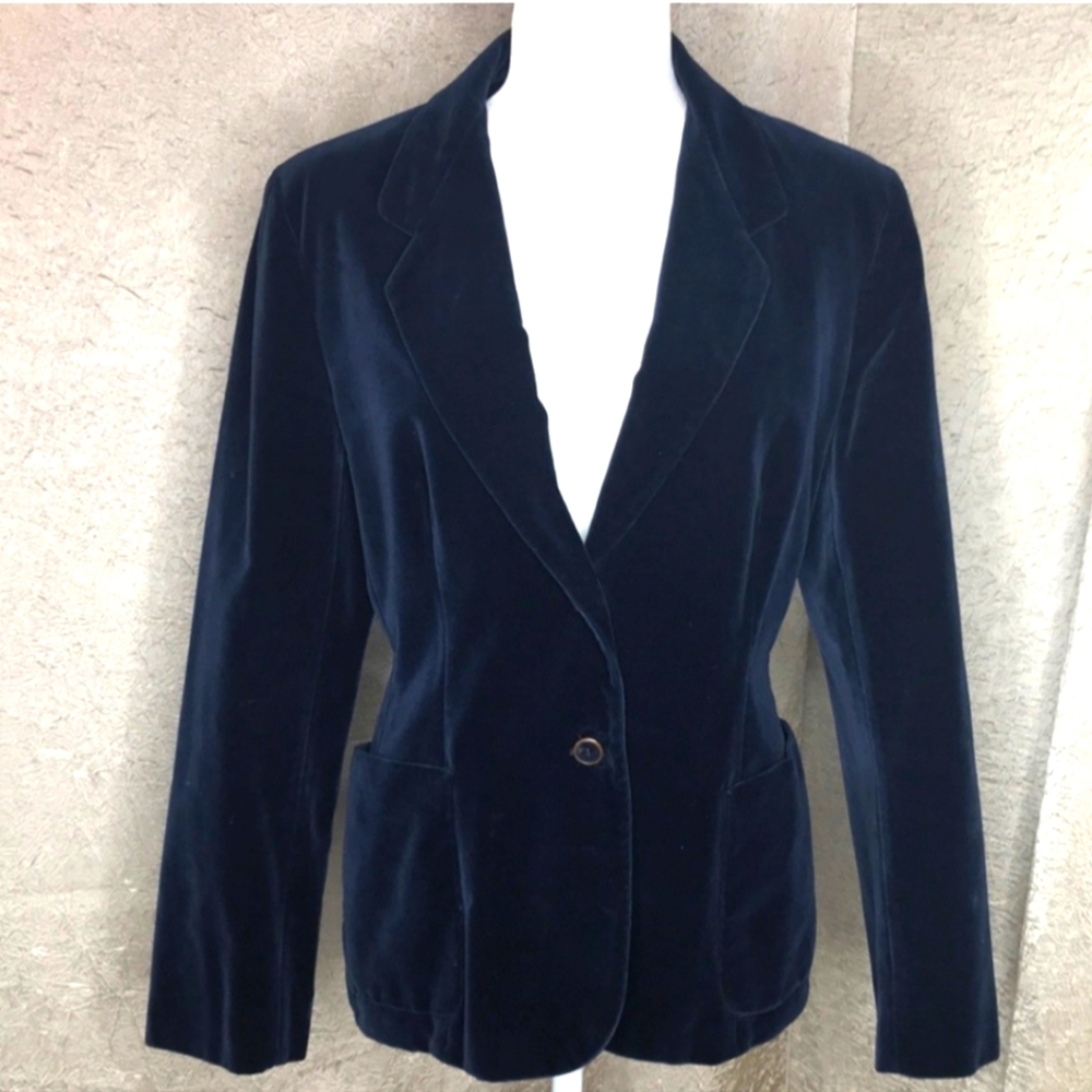 Kirkland Hall Blue Velvet Vintage Blazer Size 12